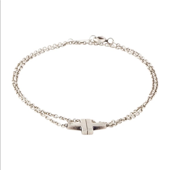 Tiffany T Double Chain Bracelet Silver 